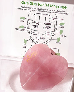 Rose Quartz Heart Shape Gua Sha Facial Lifting Tool
